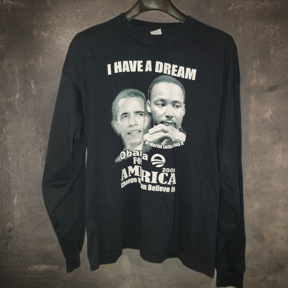 2008 Barak Obama x MLK "I Have a Dream" Long-sleeved T-shirt - 2XL